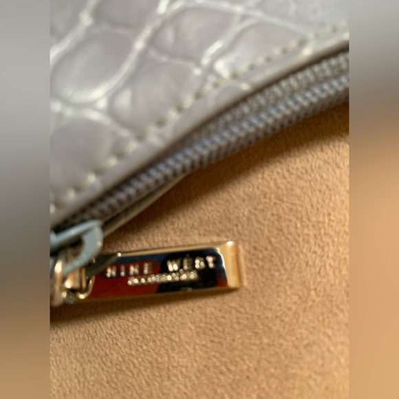 Nine West Light Blue Crocodile Print Handbag With Pockets - Picture 6 of 12